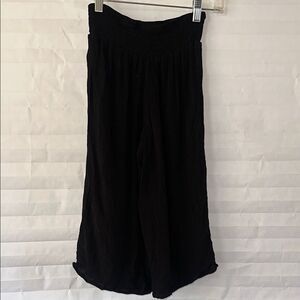 Art Class Girl's Black Crinkle Wide Leg Pants Size Medium High Rise Casual